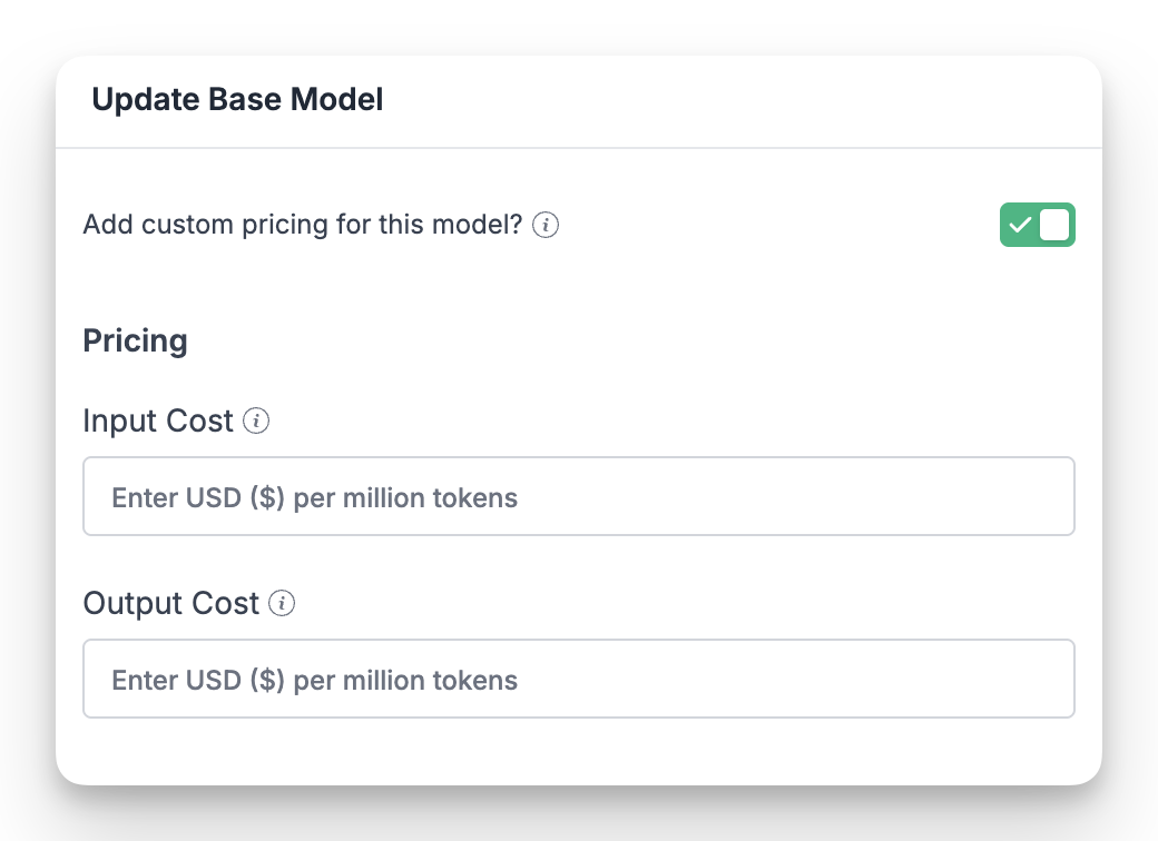 Override Pricing Form