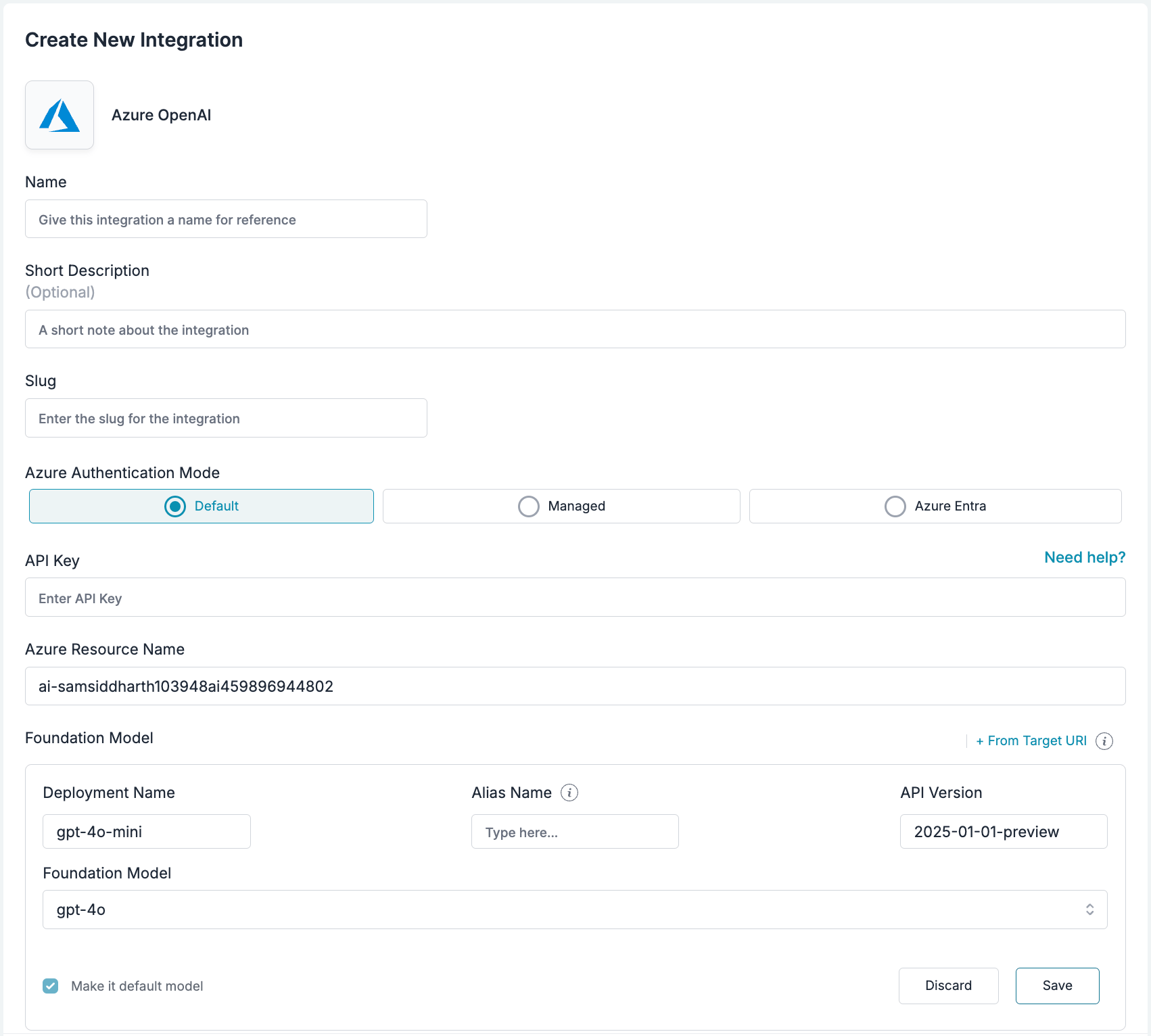 Complete Integration Form