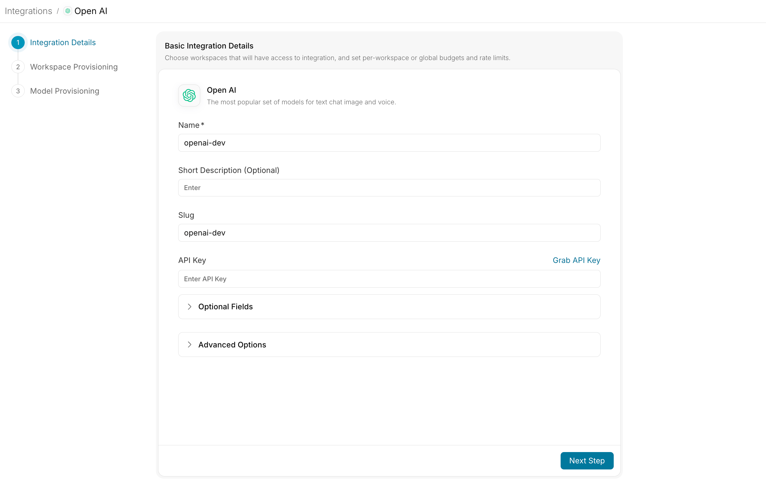 OpenAI Integration Setup