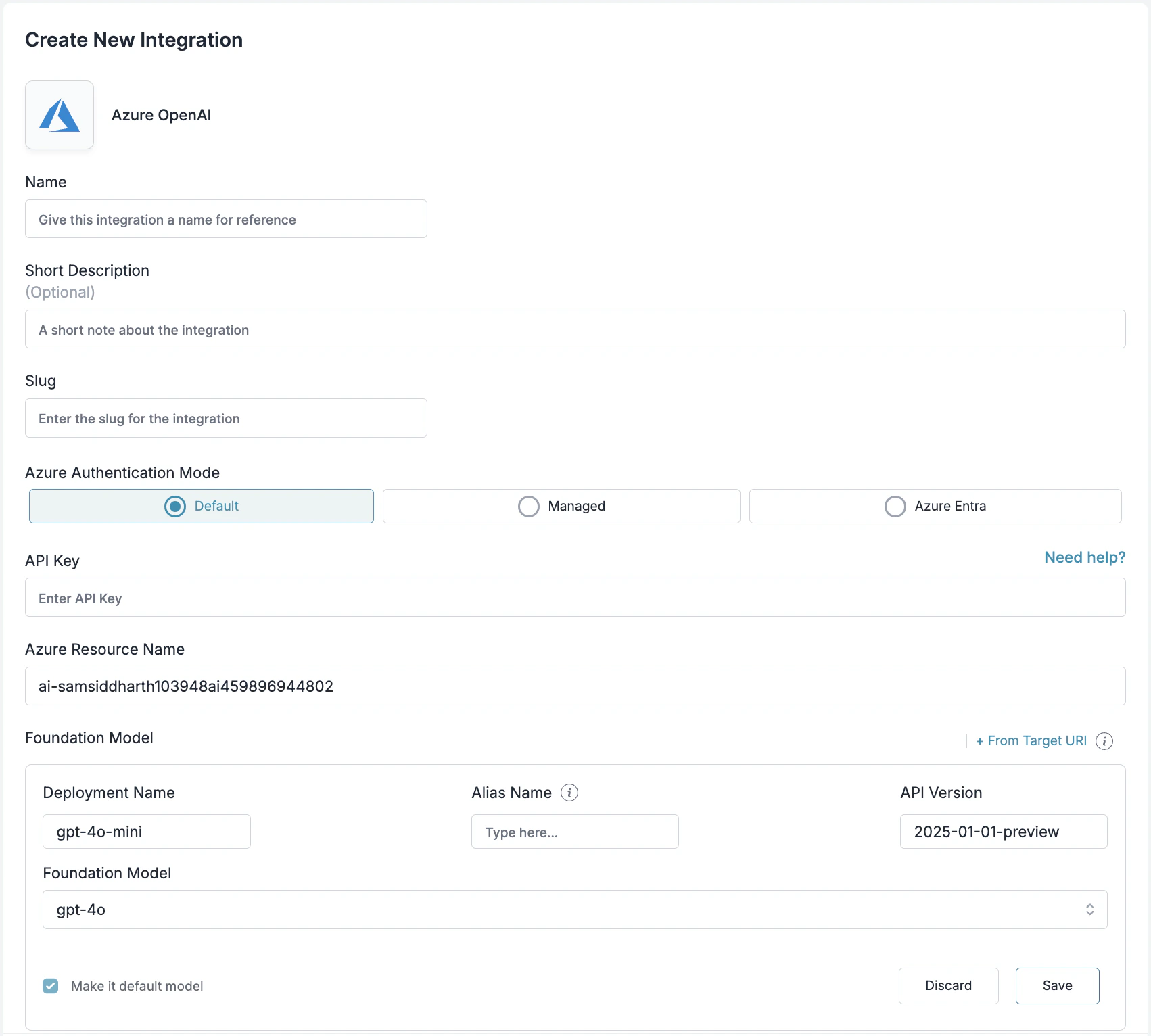 Complete Integration Form
