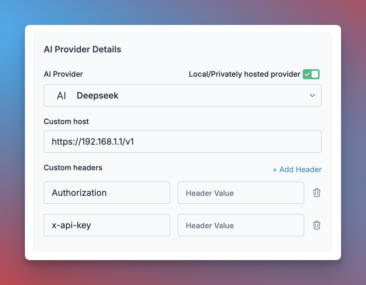 Virtual Key setup for private LLM