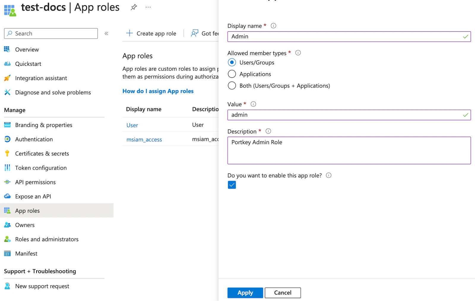 Creating App Roles