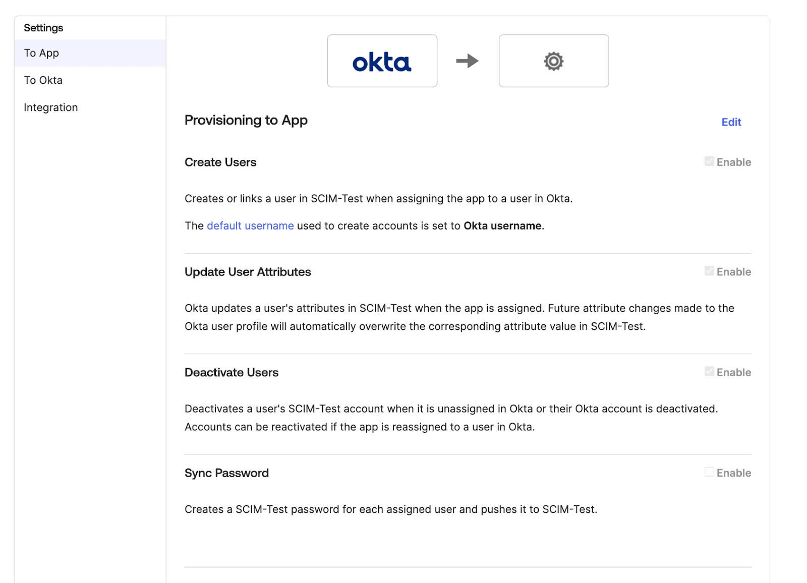 Provisioning Settings