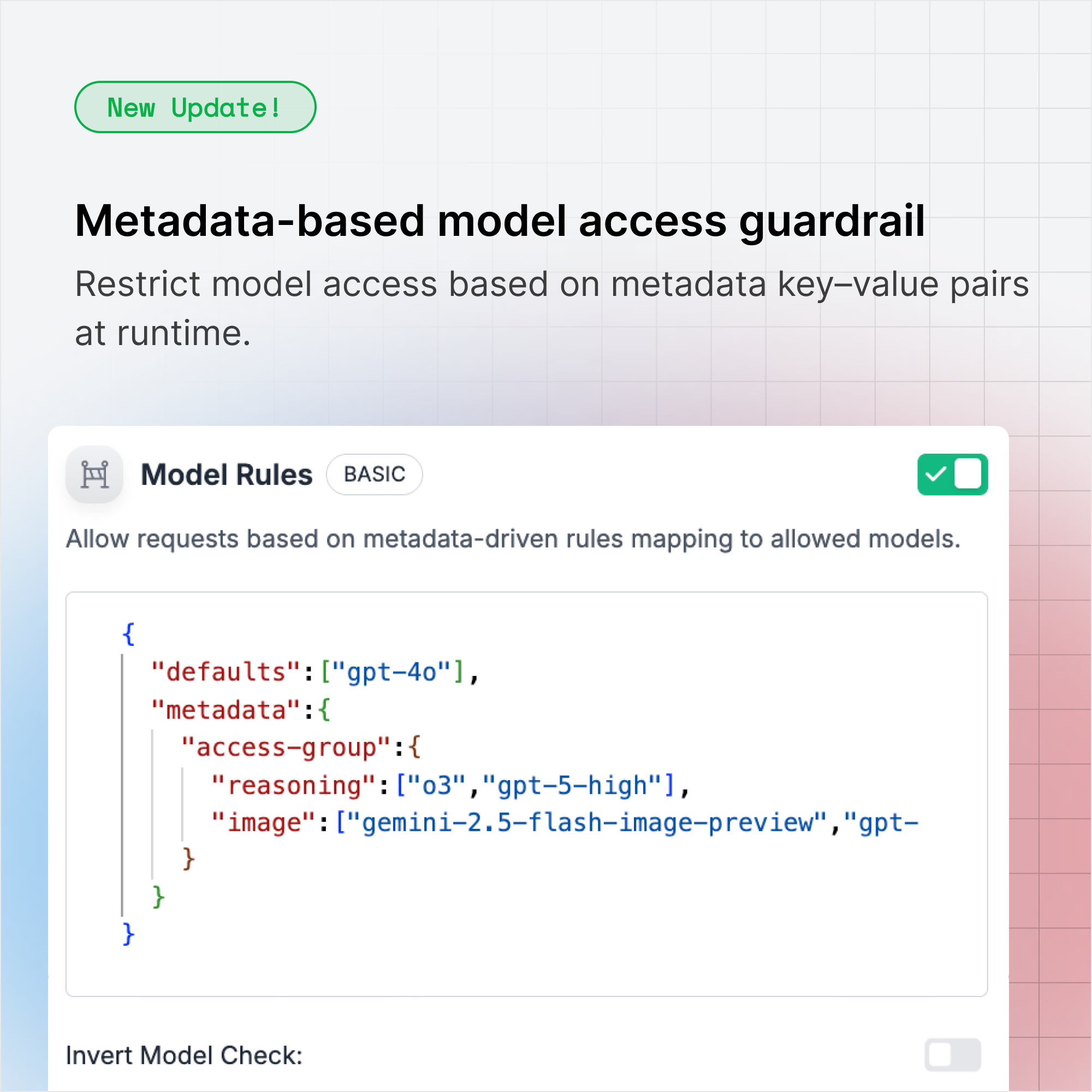 Metadata-based Model Access Guardrail