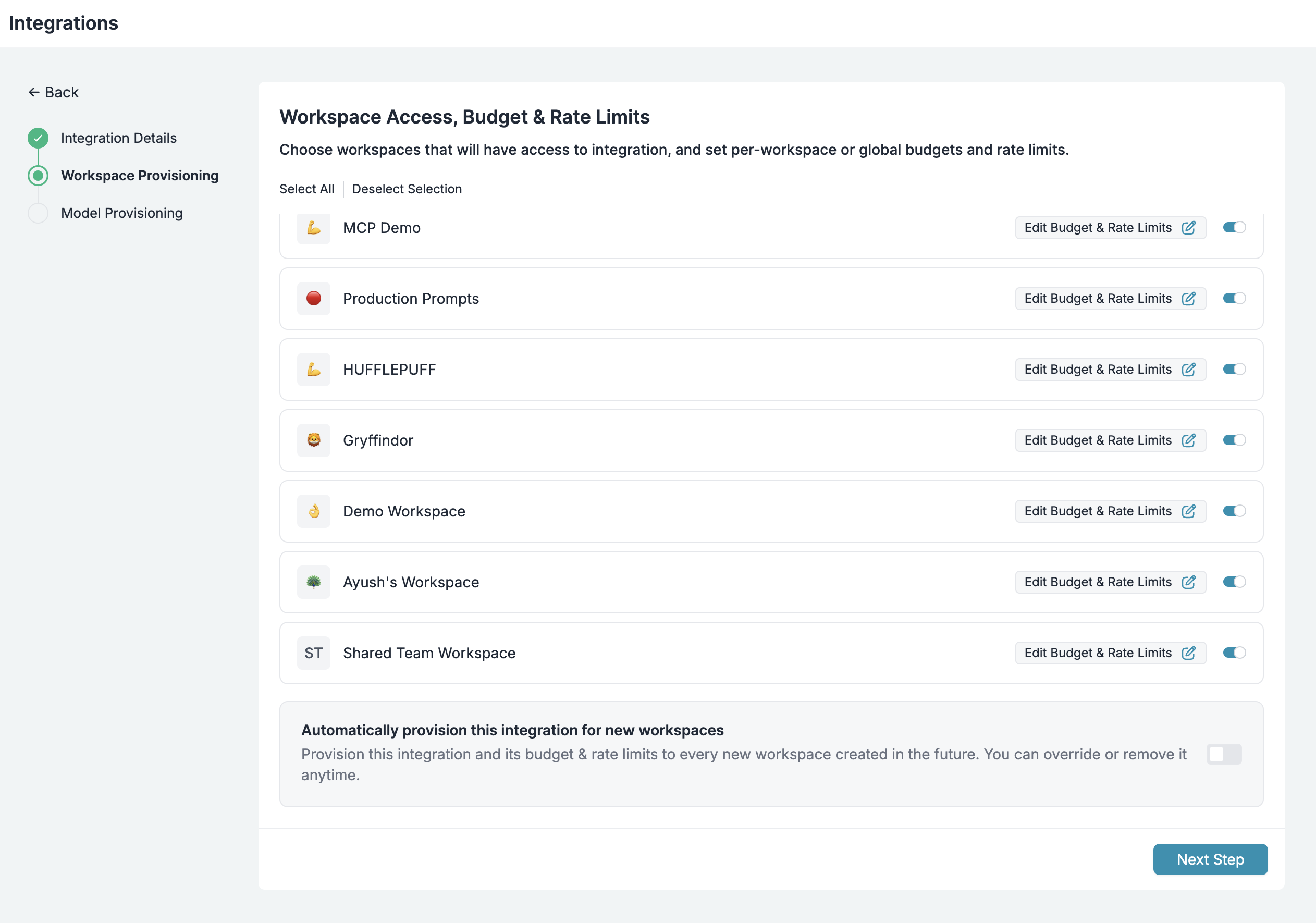 Workspace provisioning with tier-based access