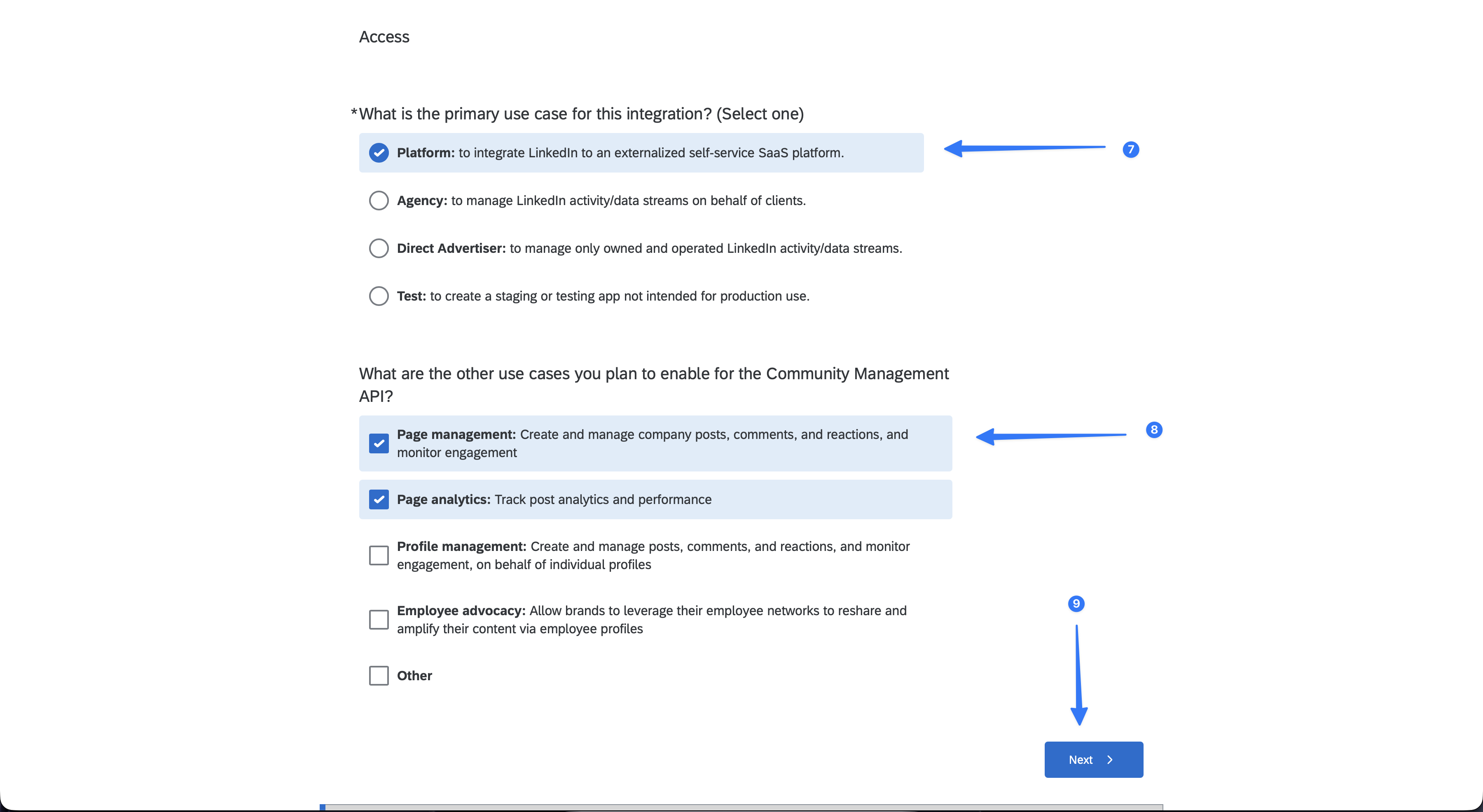 LinkedIn Pages setup: describe your use cases.