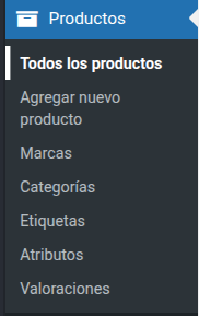 Panel de Productos