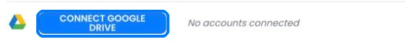 The Google Drive row on the Accounts page with the Connect Google Drive button