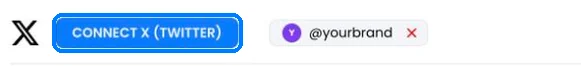 The X row on the Accounts page with the Connect X (Twitter) button