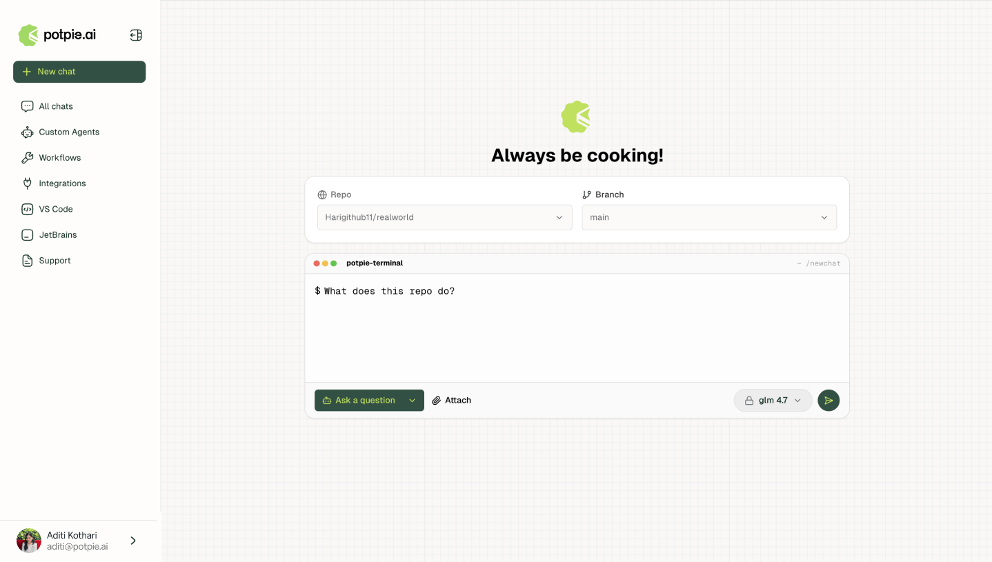 Potpie Dashboard