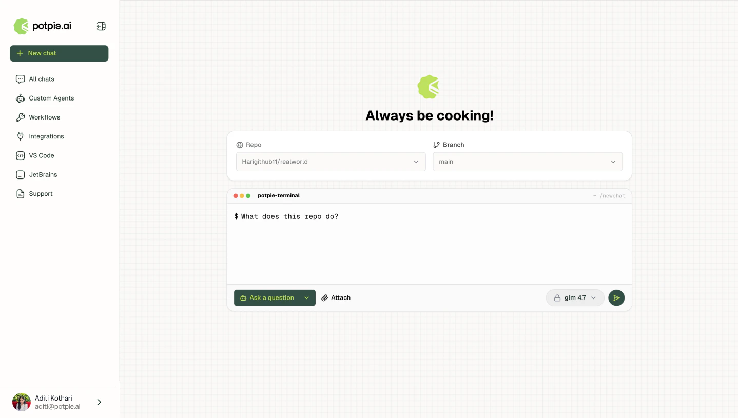 Potpie Dashboard