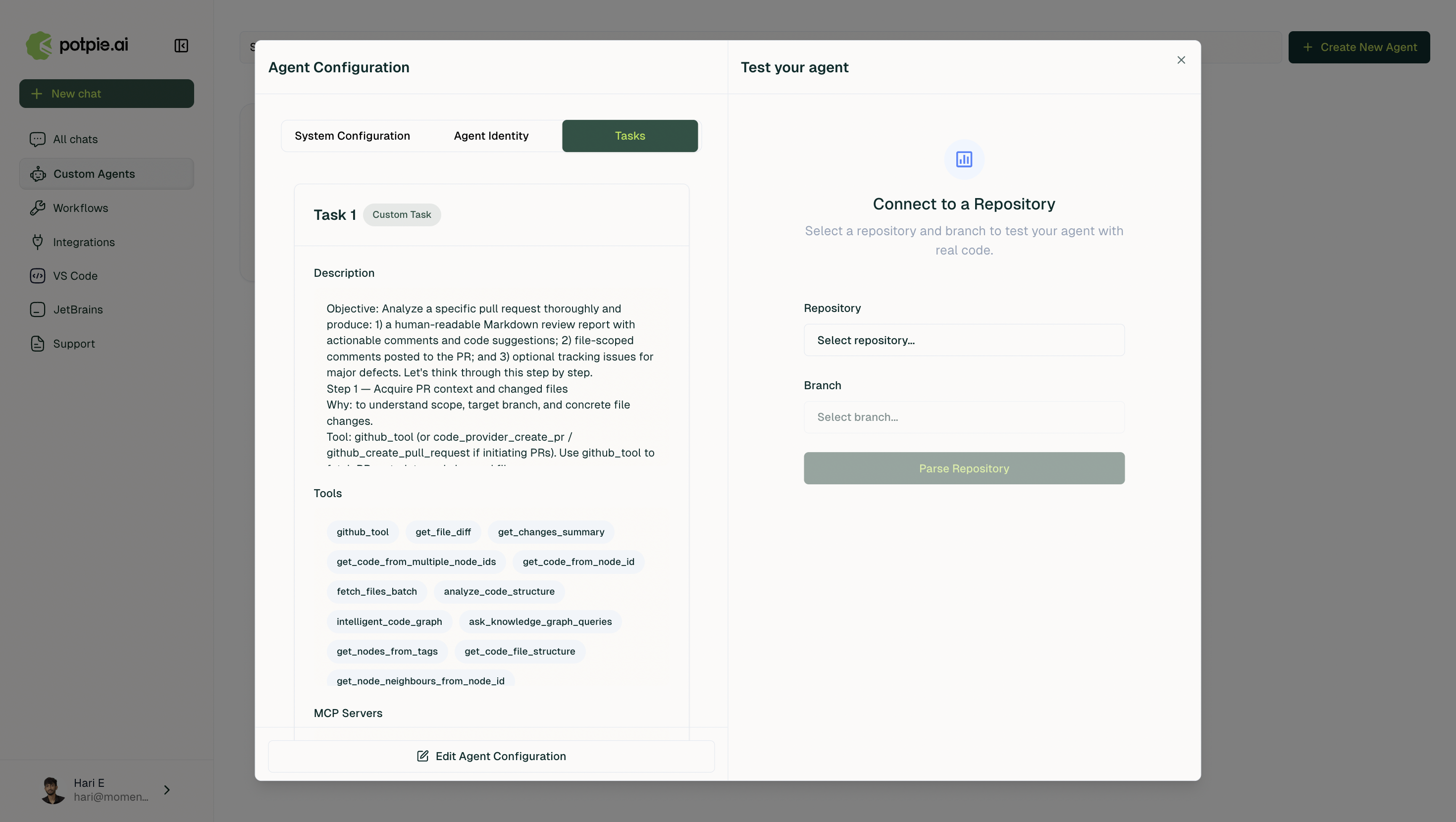 Task and Tool Configuration