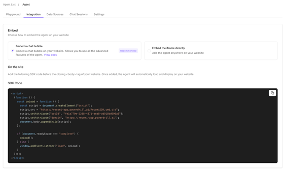 Integrate Recomi AI Agent with Bubble - Recomi