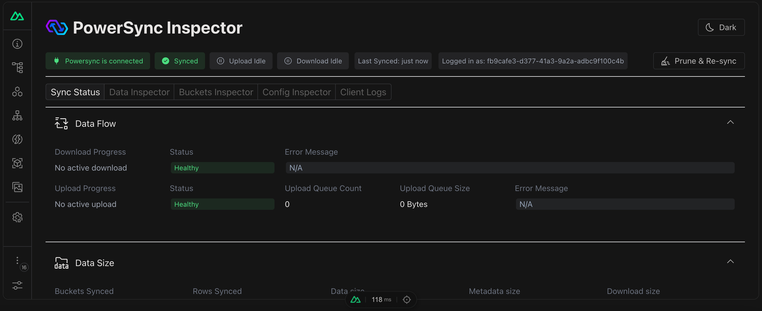 PowerSync Inspector in Nuxt DevTools