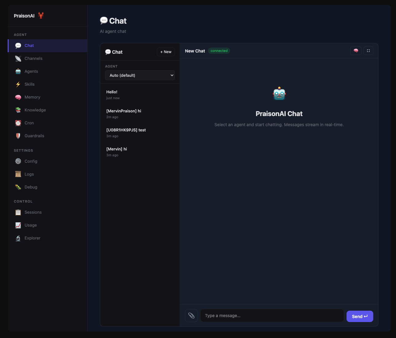 PraisonAI Dashboard