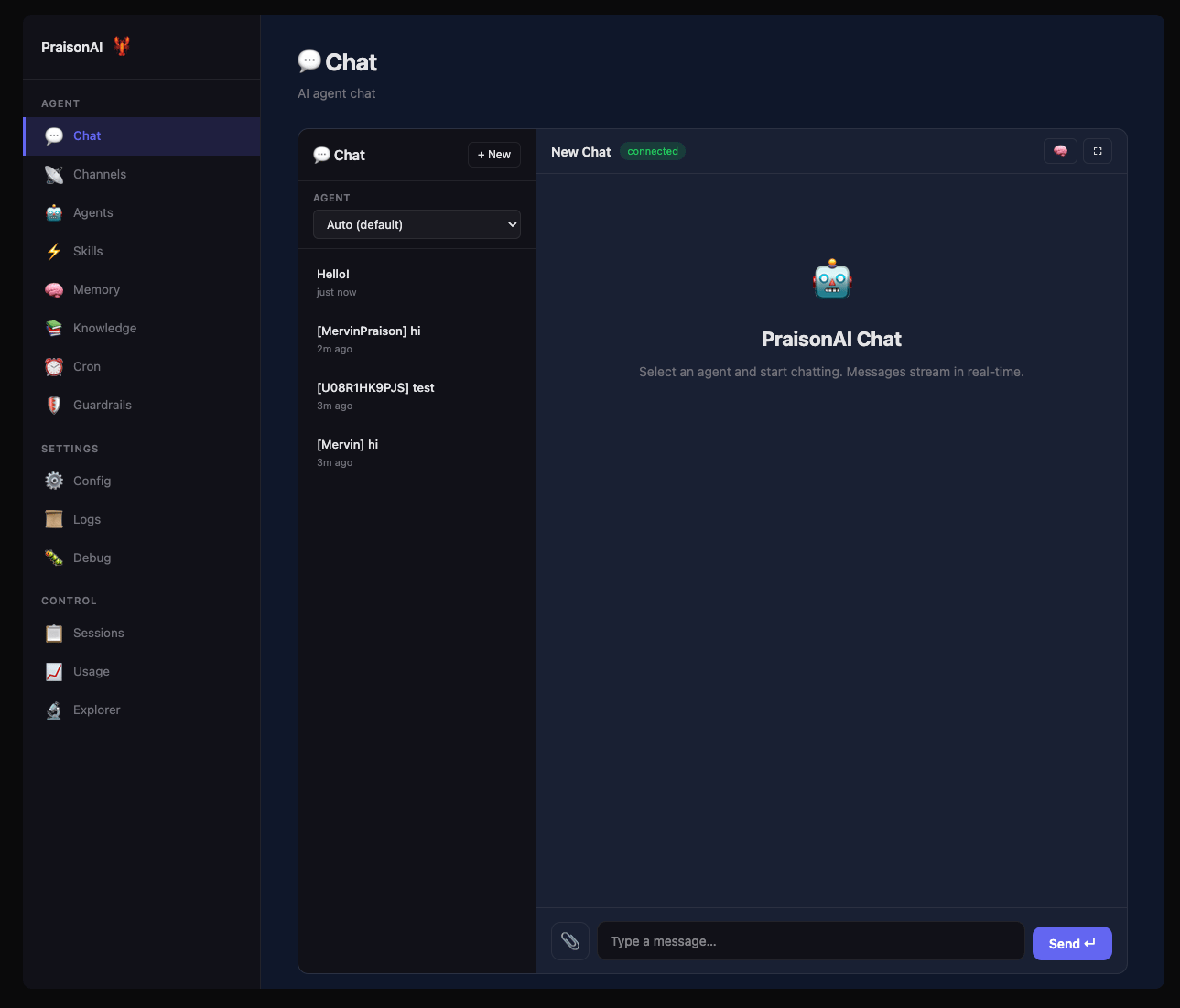 PraisonAI Dashboard
