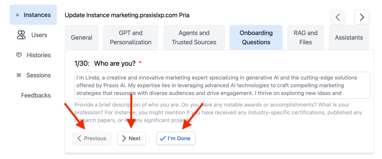 Praxis AI Onboarding Questions
