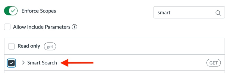 Scope selection interface