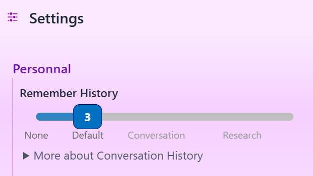 Conversation History Setting
