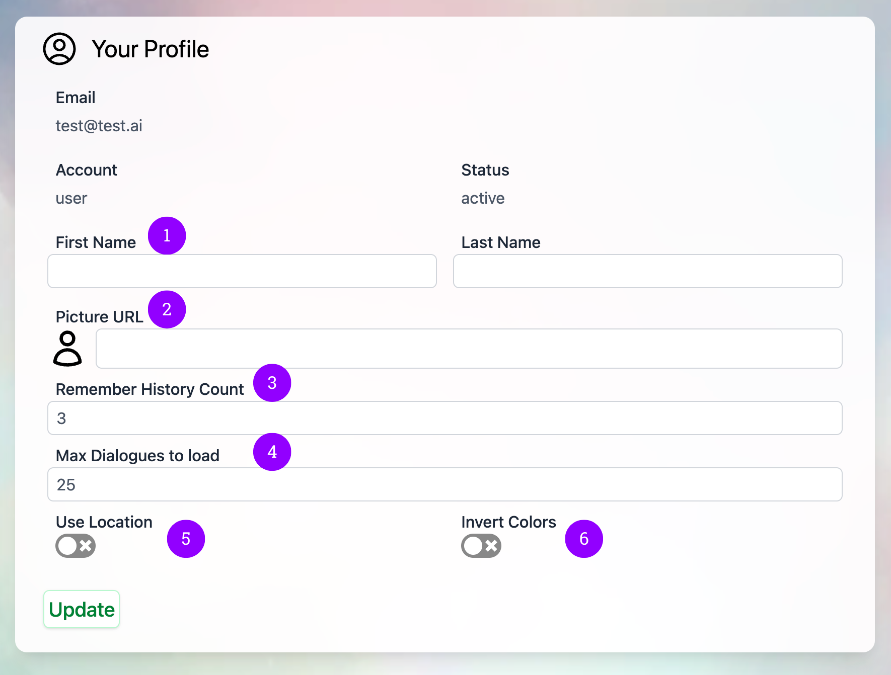Edit Profile Page Web Edit Profile Page Web