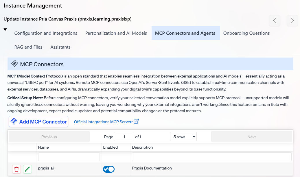 Connector MCP - praxis-ai