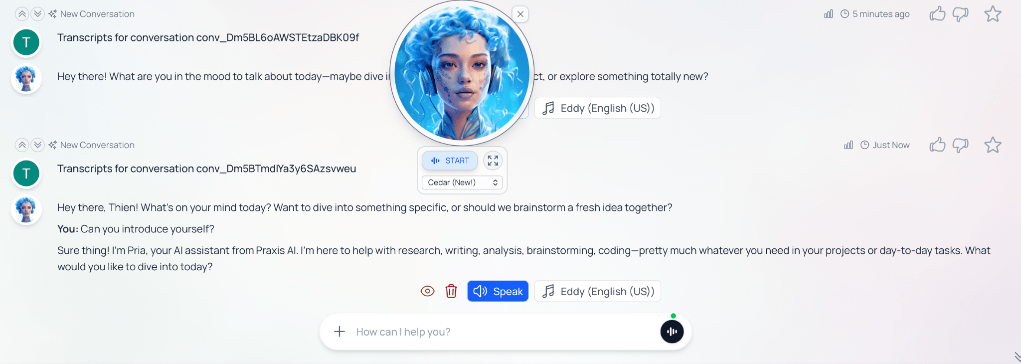 Convo Mode interface
