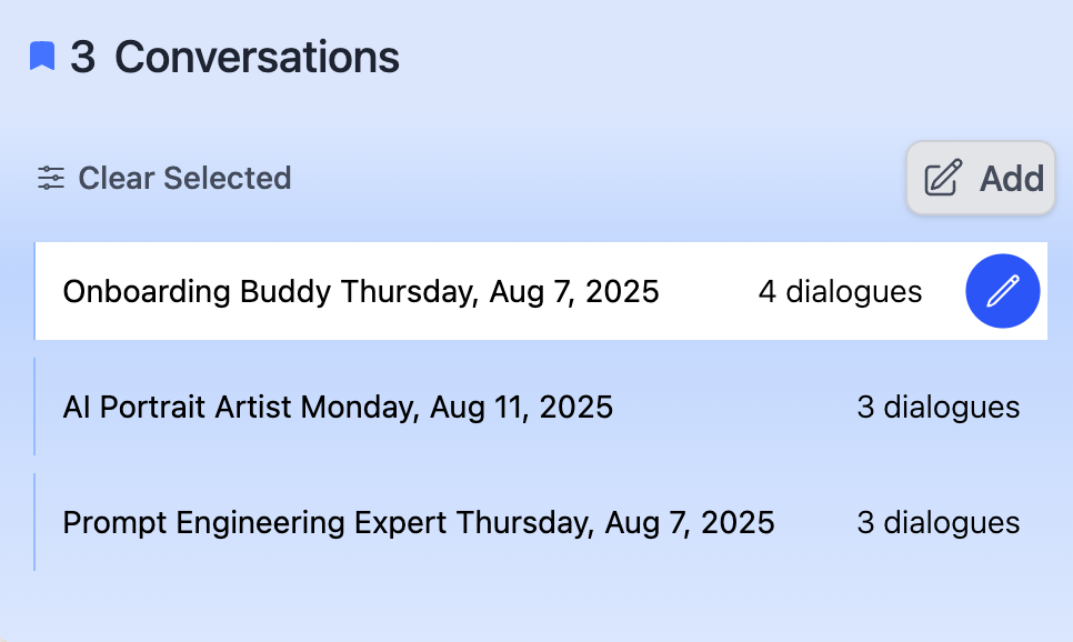 Conversations List Management Web