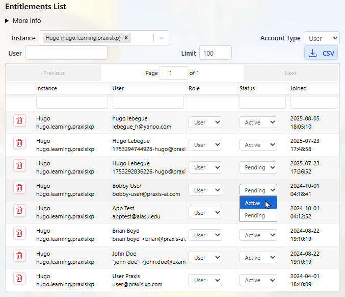 Admin manually approve membership