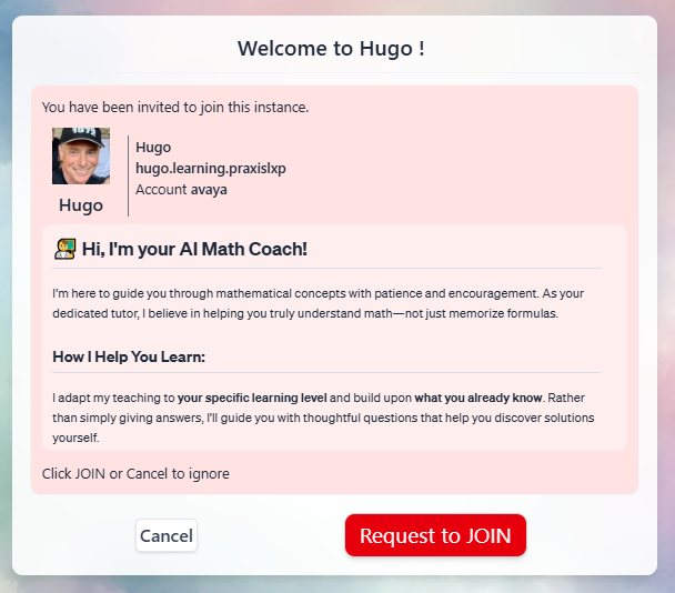 User request to join the Digital Twin