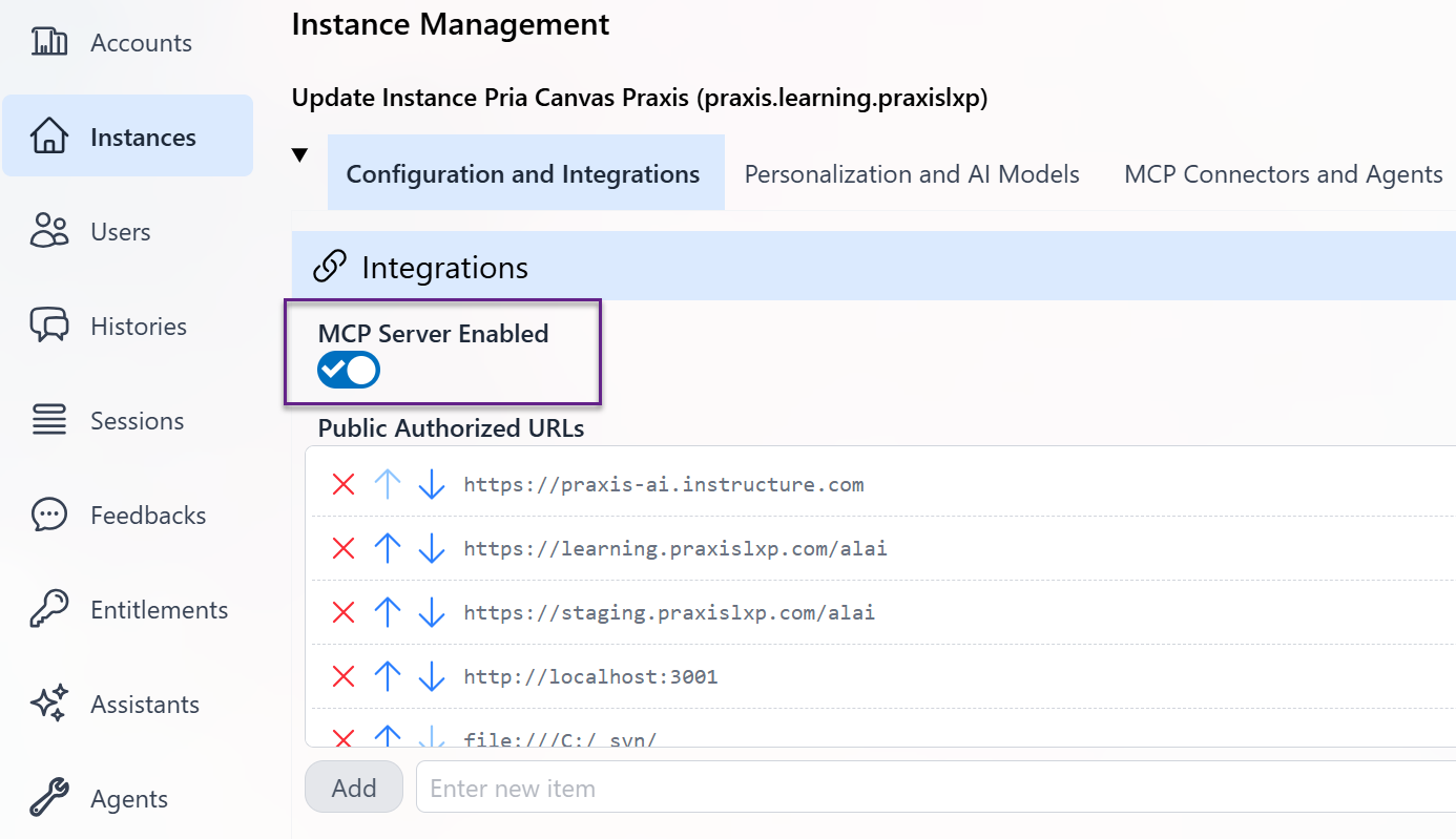 MCP Server Enabled Switch