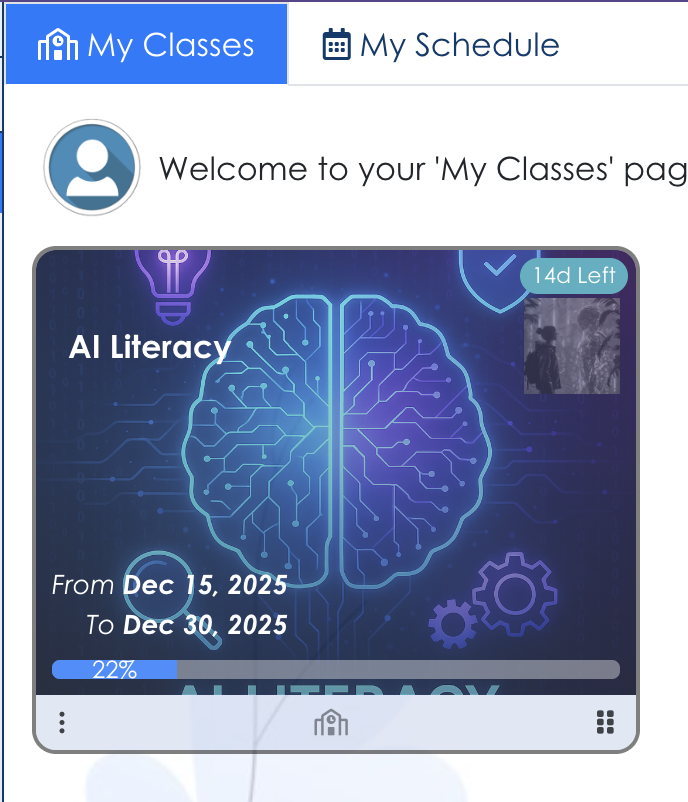 Classes Card Classes Card