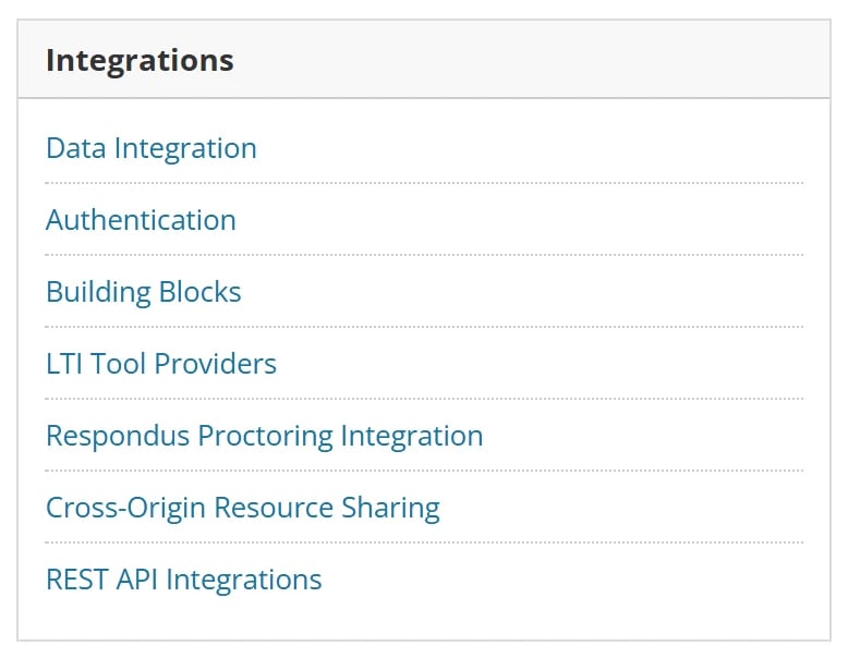 Blackboard Admin page, Integrations section with the LTI Tool Providers link