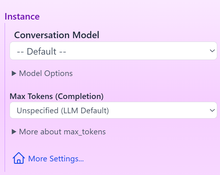 Instance Settings