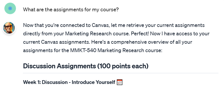 LMS Response Example