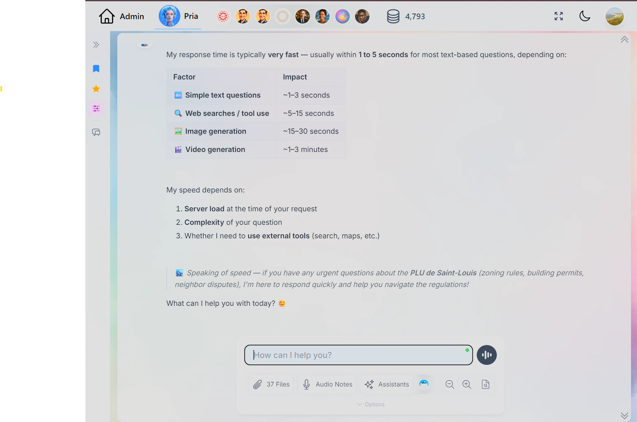 Text input field at the bottom of the chat with a send button on the right