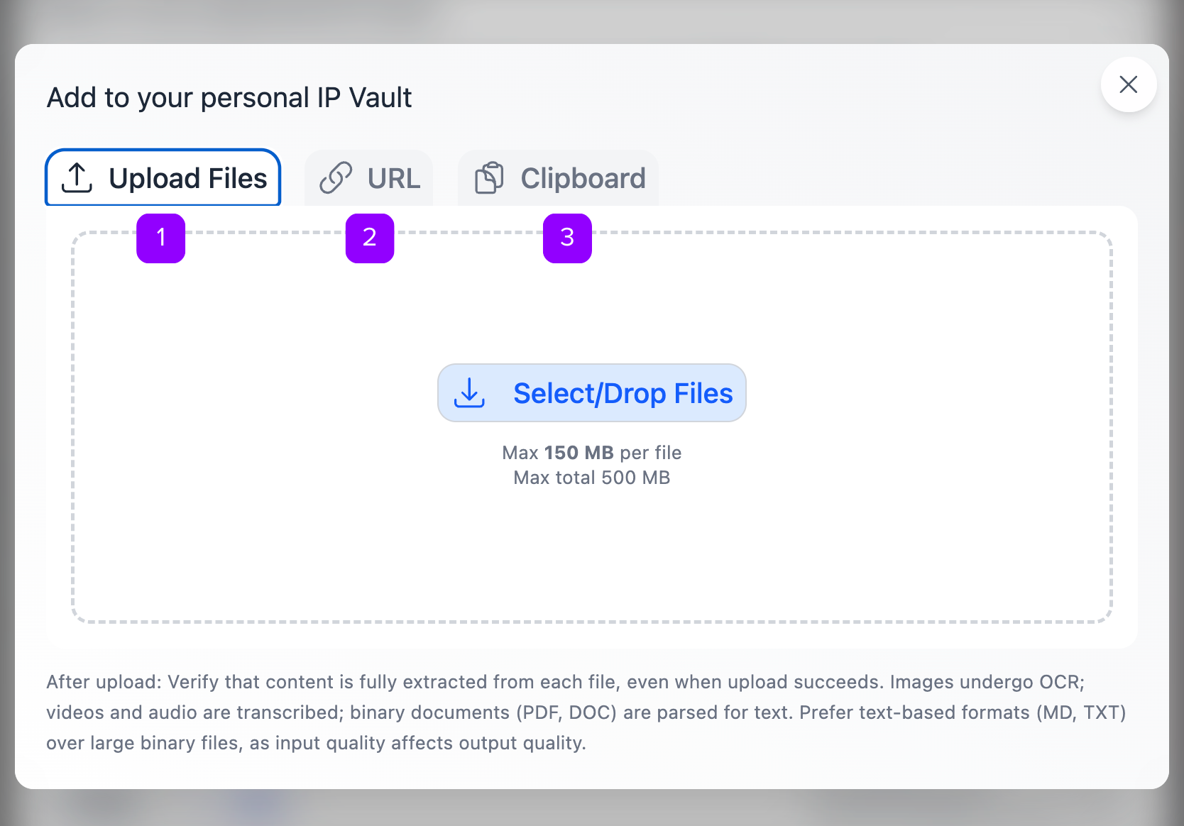 Files Add Options Web
