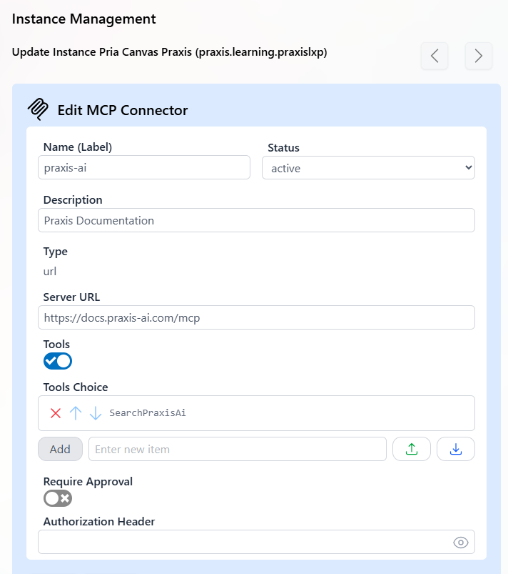 MCP Connector Configuration