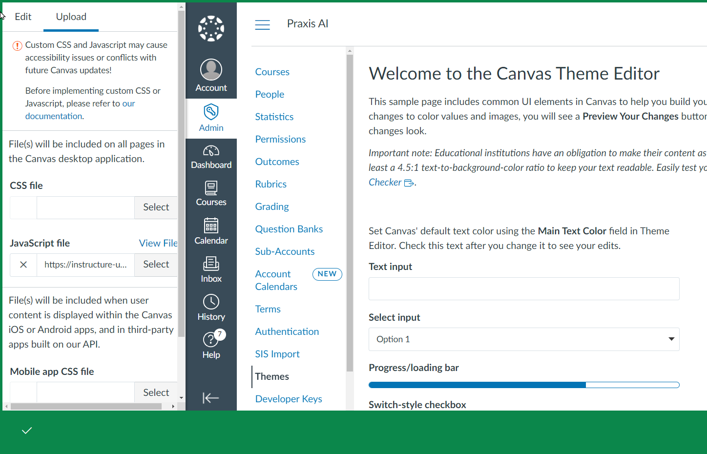 Edit Canvas Theme