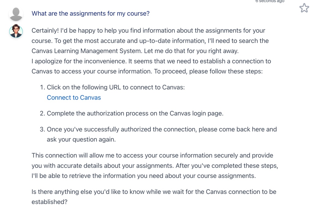 LMS Response Example