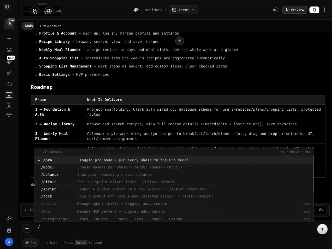 The slash palette: build controls without leaving the composer