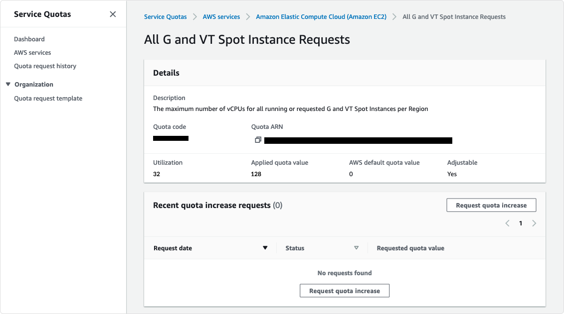 AWS Quota Increase