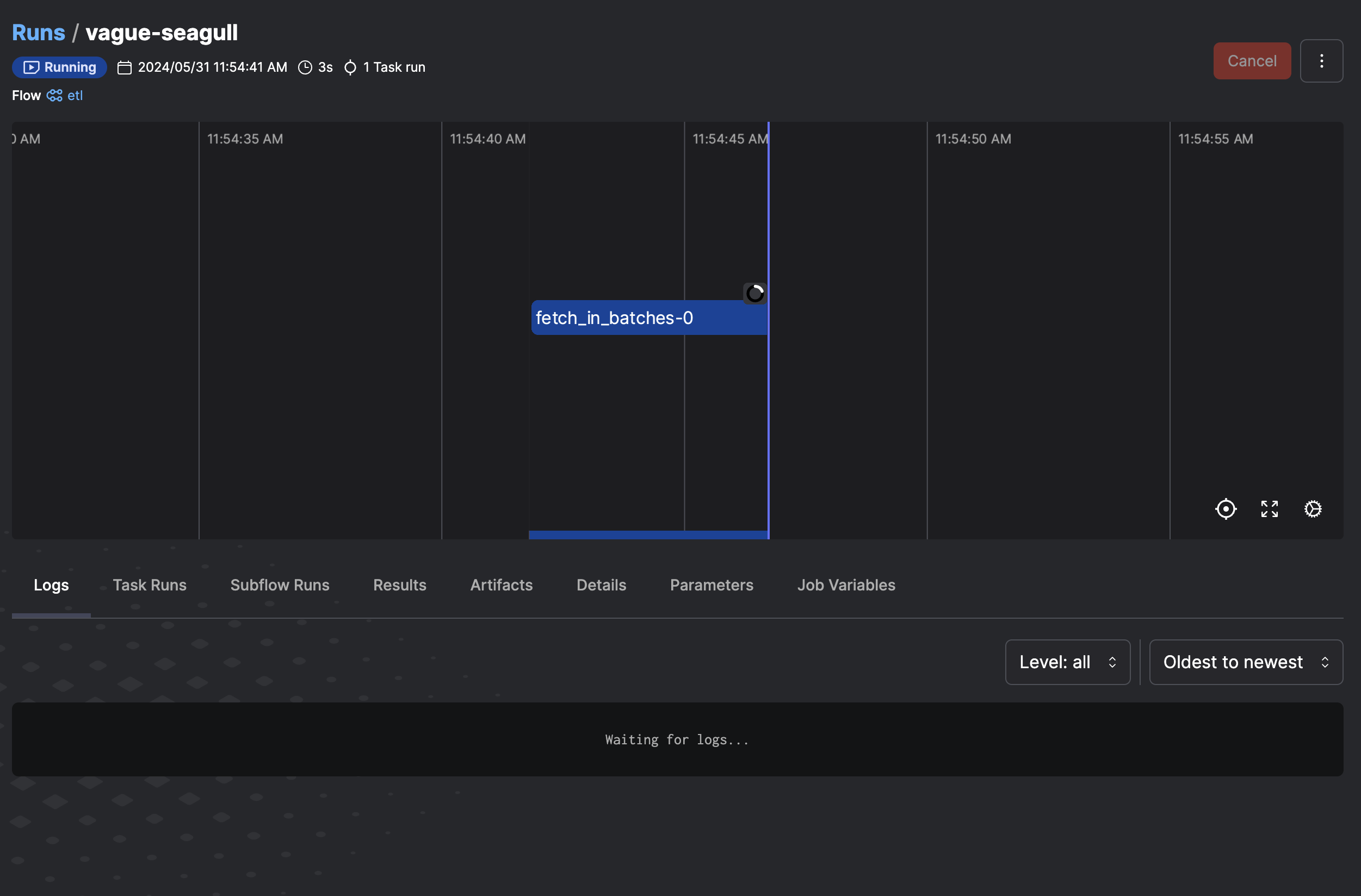 Progress artifact example