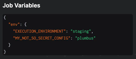 Job variables in the UI