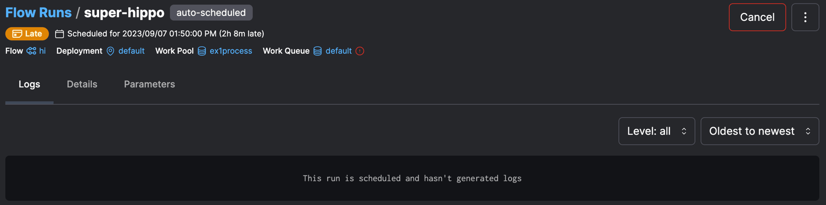 Prefect Python Flow Run How to cancel running workflows - Prefect