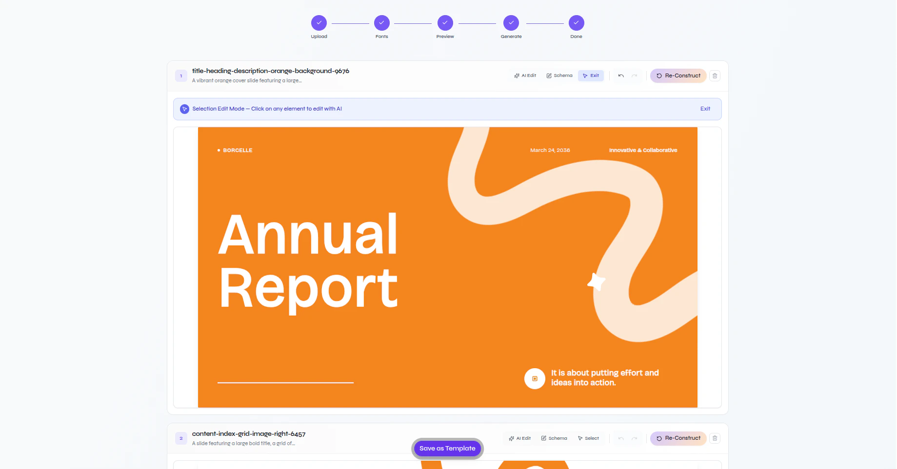Presenton generated layout after an AI edit removed or updated a selected text element