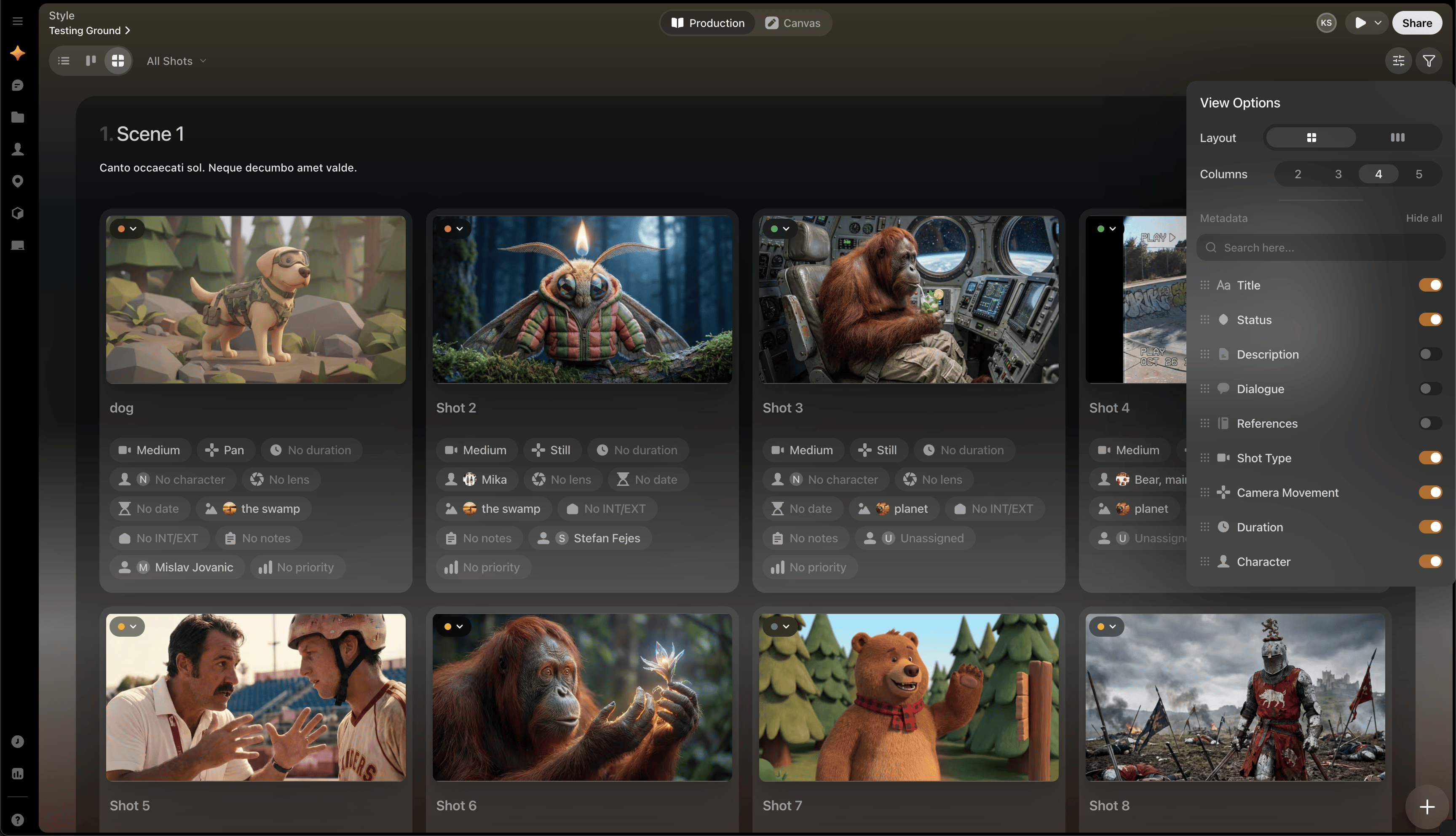 Shotlist Overview