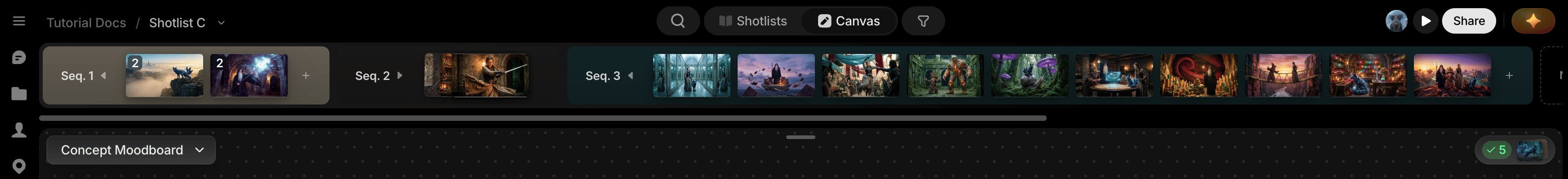 Sequence timeline