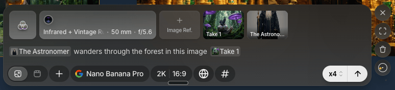 Writing a prompt with a reference chip in the prompt box