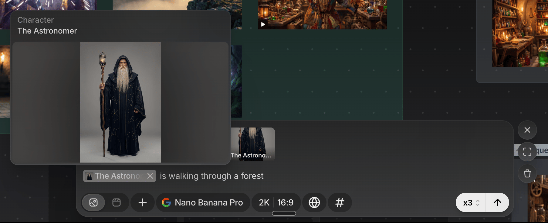 Reference chip context menu