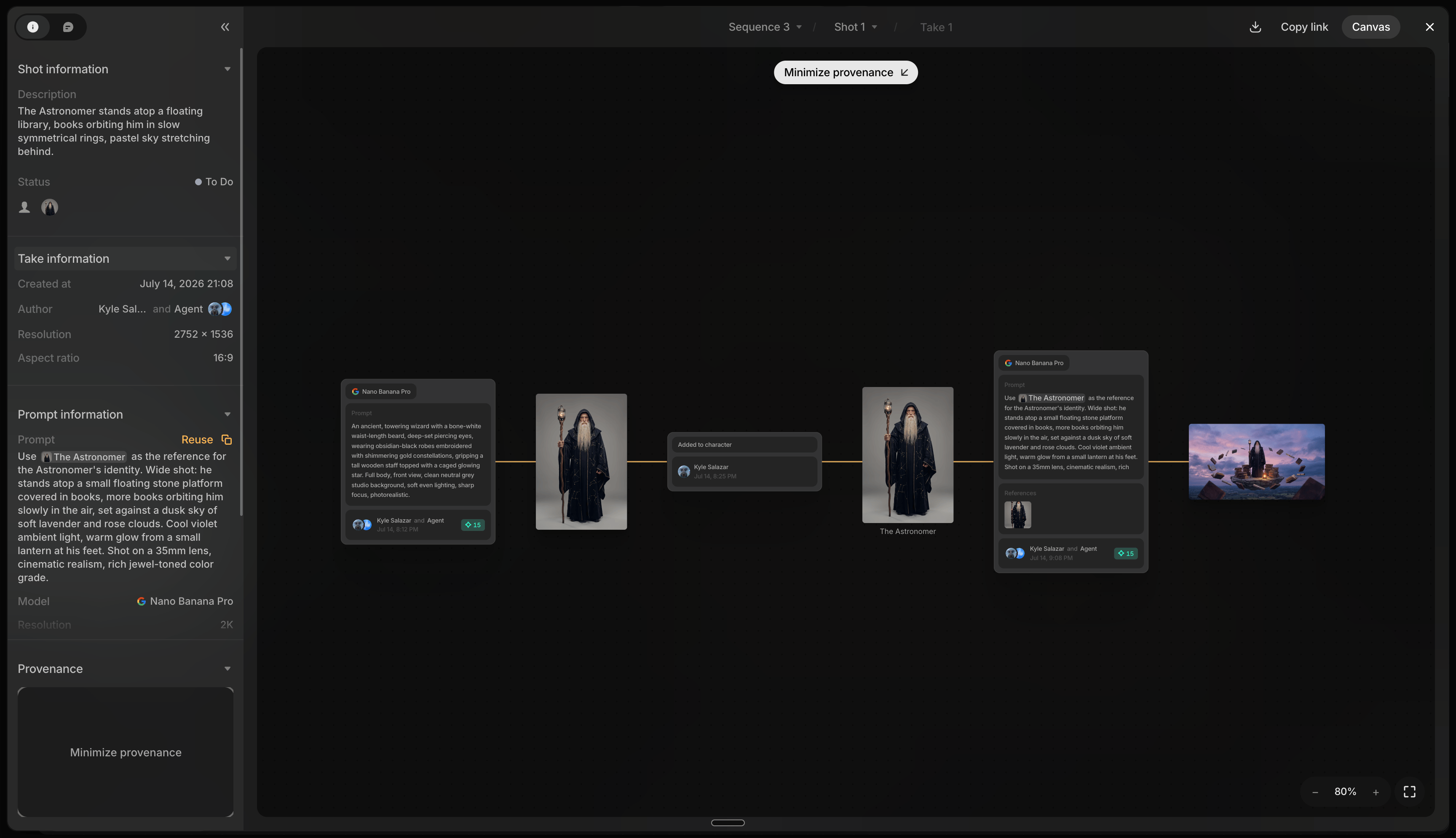 File view provenance graph